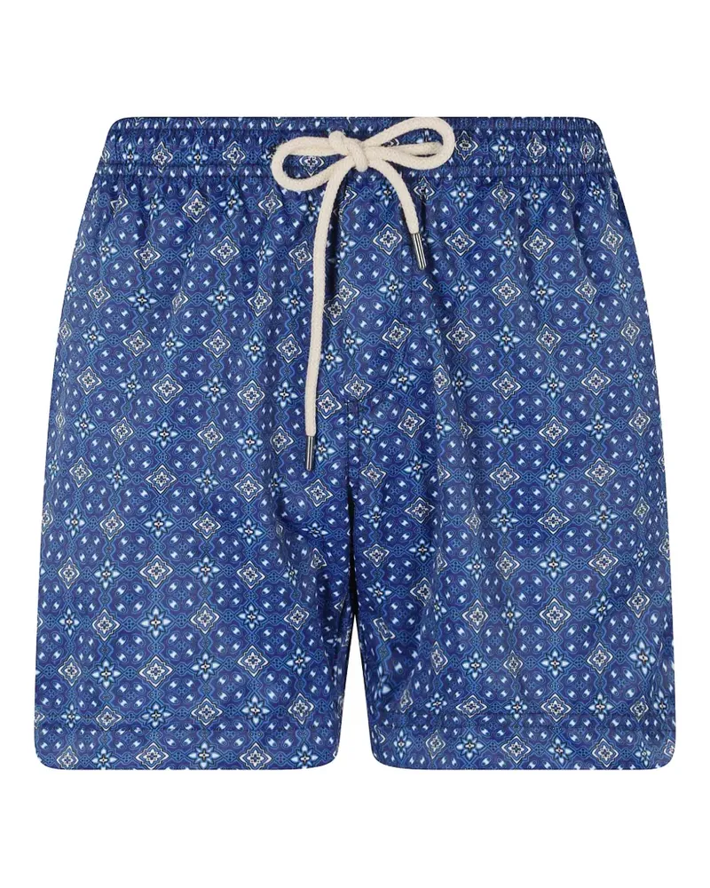 PENINSULA Capresa patterned drawstring-fastening swim shorts - Blau Blau