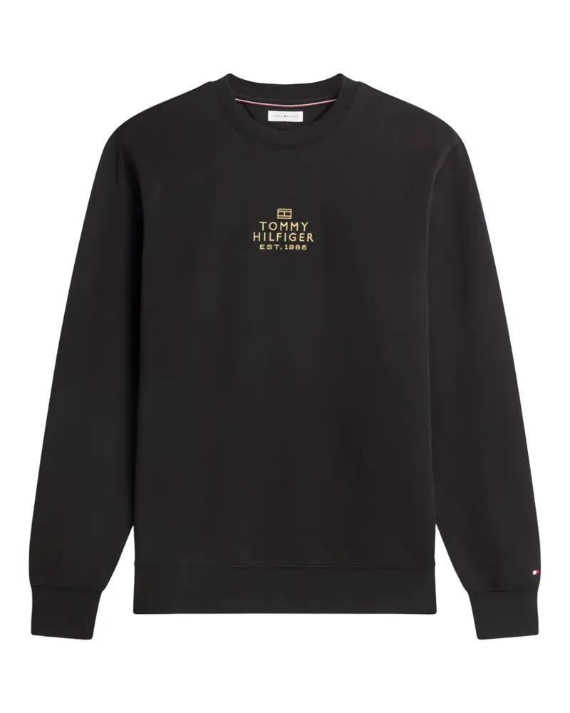 Tommy Hilfiger logo-embroidered crew-neck sweater - Schwarz Schwarz