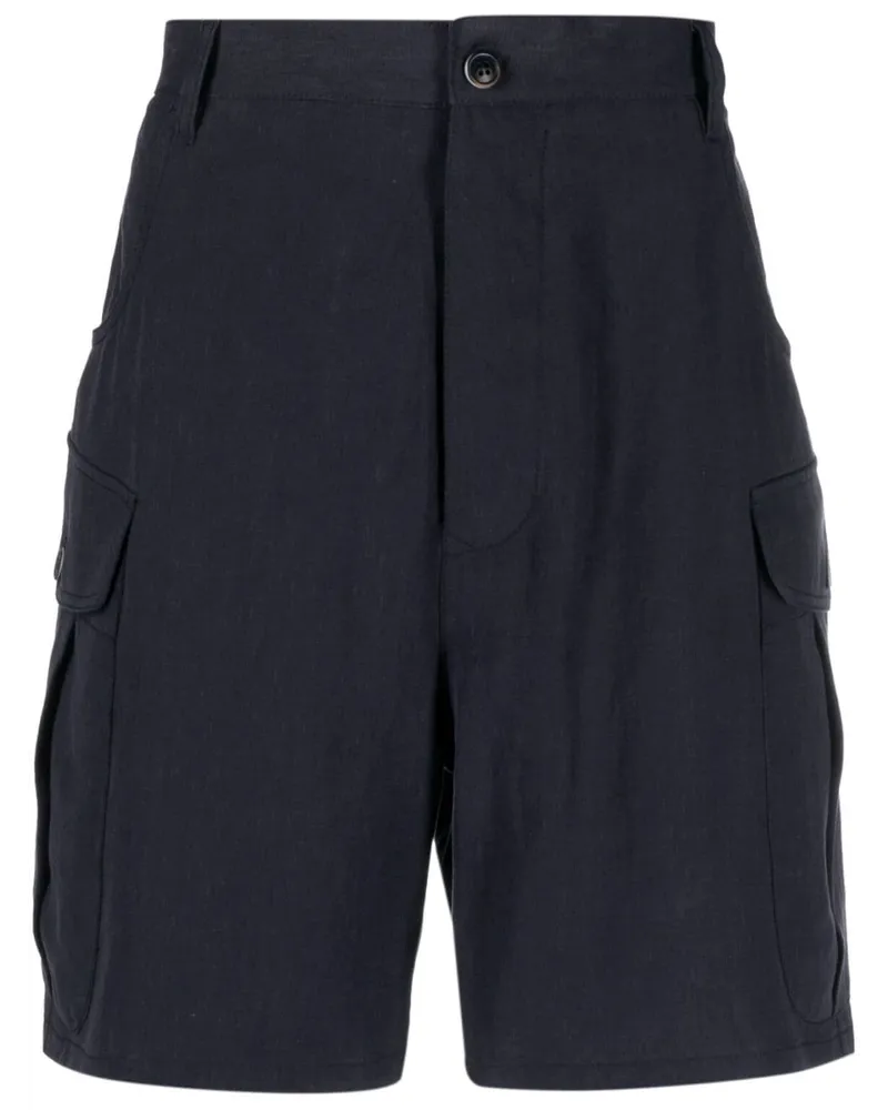 Giorgio Armani Weite Cargo-Shorts aus Leinen - Blau Blau