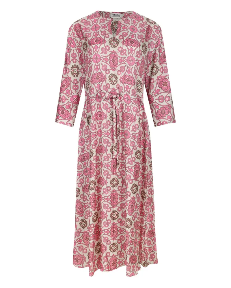 Max Mara Midikleid aus Seide - Rosa Rosa