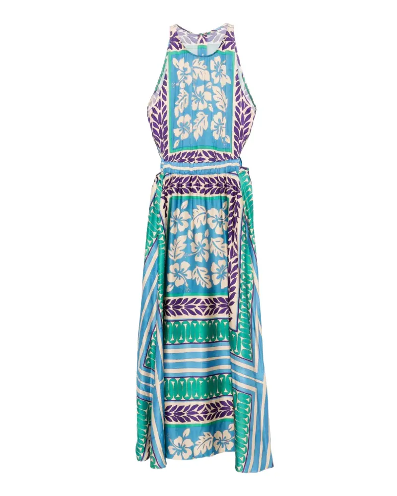 Sandro Jade Maxikleid mit Blumen - Blau Blau