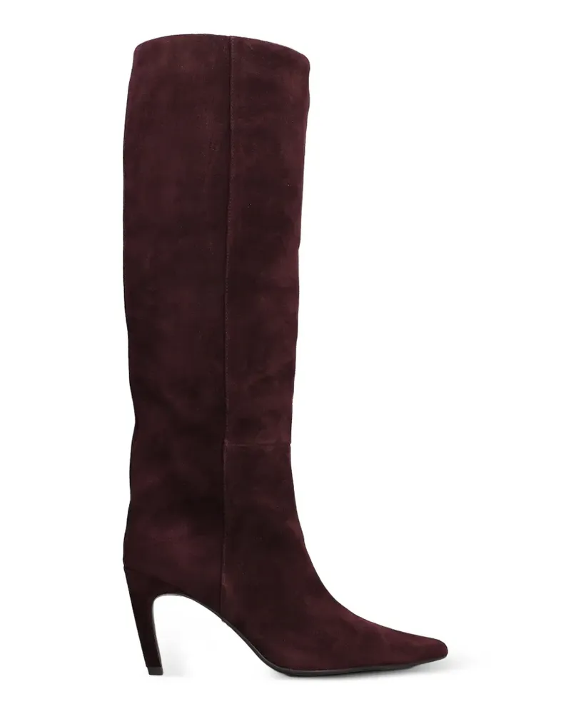 Lola Cruz Kniehohe Stiefel mit spitzer Kappe - Rot Rot