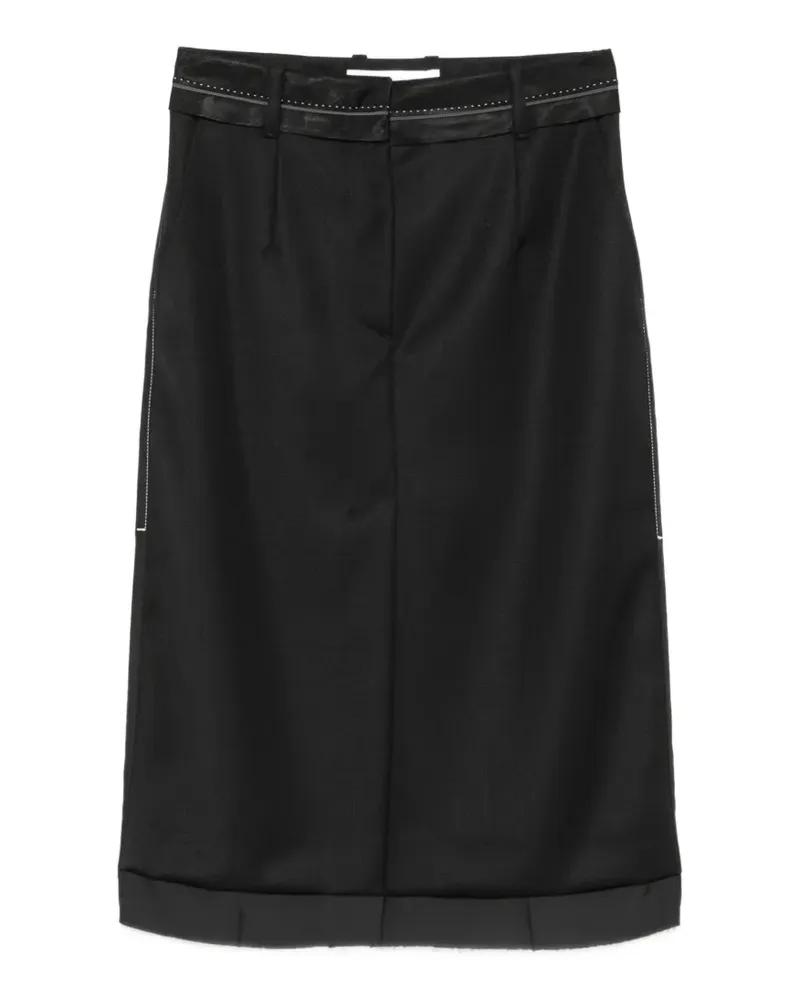 TELA Brianna midi skirt - Schwarz Schwarz