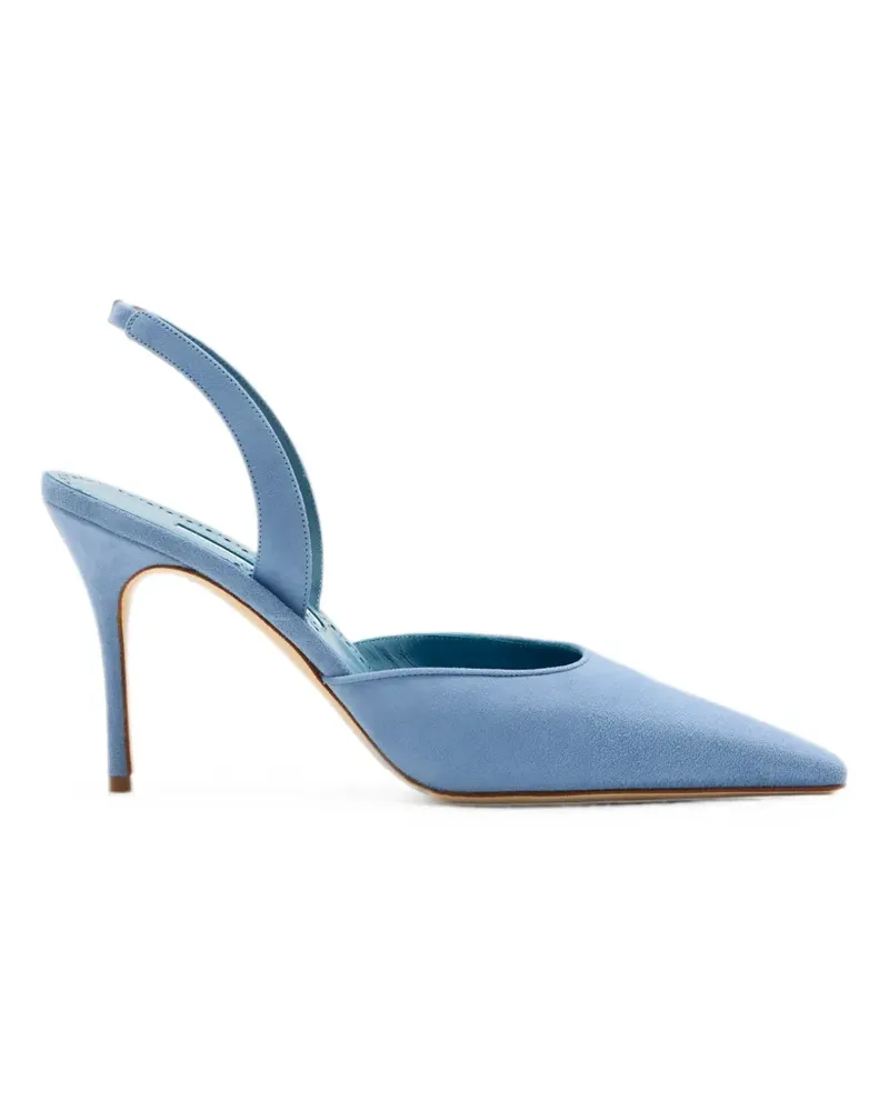 Manolo Blahnik Borelapa Slingback-Pumps mit spitzer Kappe - Blau Blau
