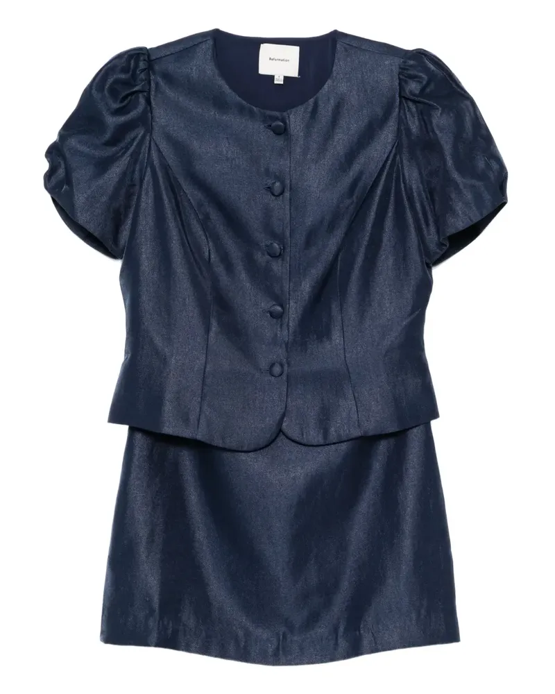 Reformation Mika Badeanzug - Blau Blau