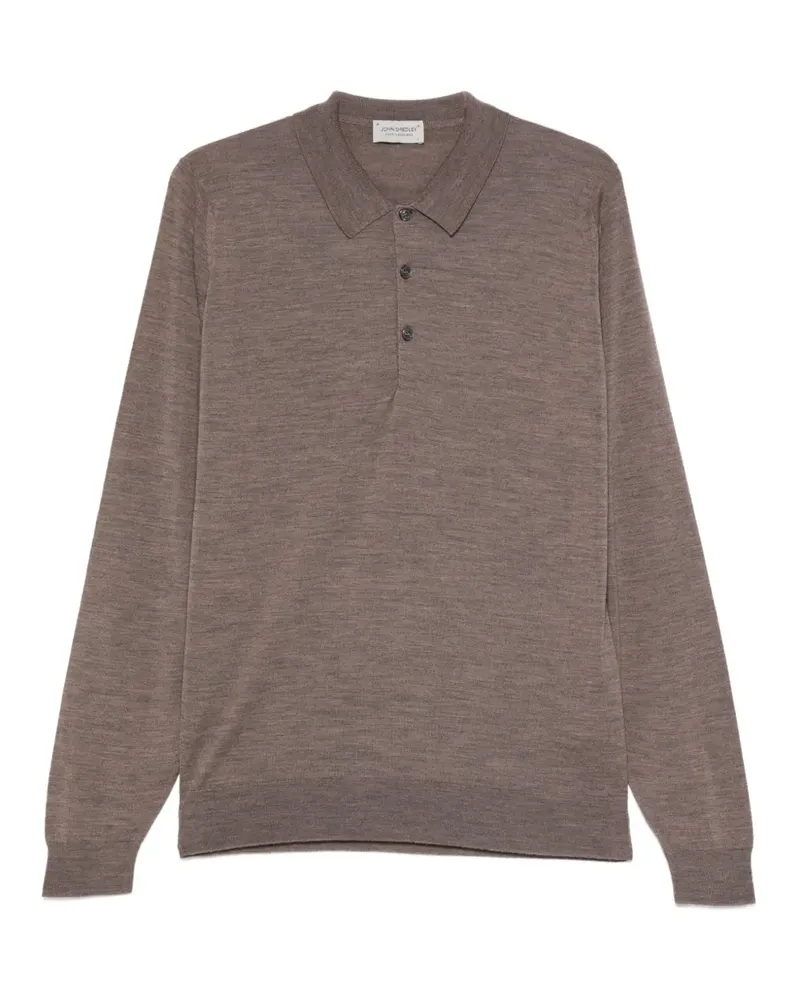 John Smedley long-sleeved polo shirt - Braun Braun