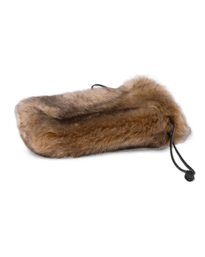 Miu Miu Clutch mit Shearling - Braun Braun