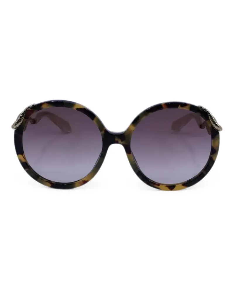Roberto Cavalli snake-detail round-frame sunglasses - Braun Braun