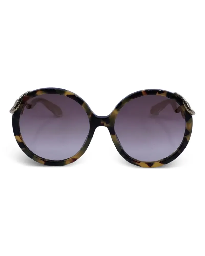 Roberto Cavalli Runde Sonnenbrille mit Schlangen-Detail - Braun Braun