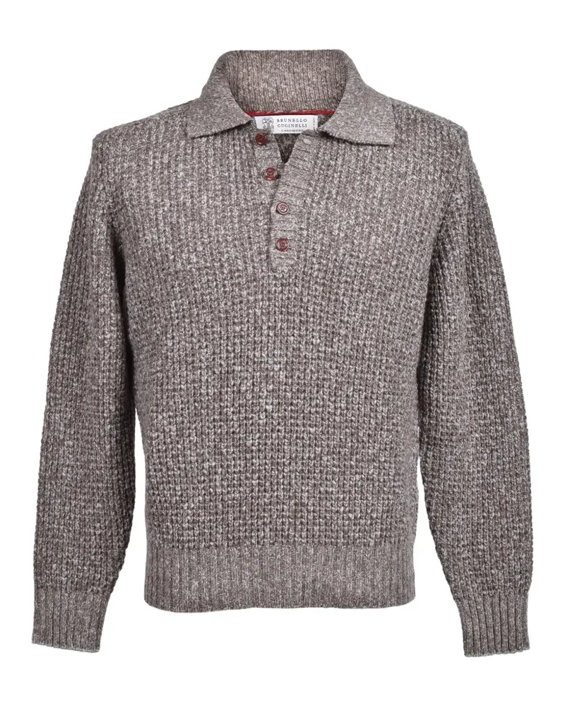 Brunello Cucinelli Poloshirt mit Knopfleiste - Braun Braun