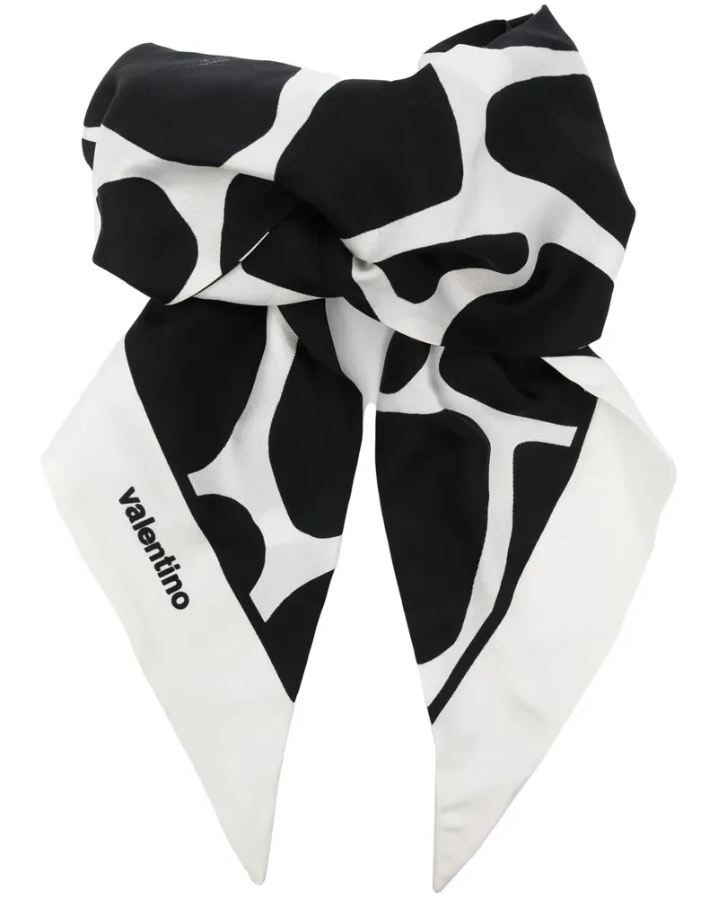 Valentino Garavani giraffe-print silk headband - Schwarz Schwarz