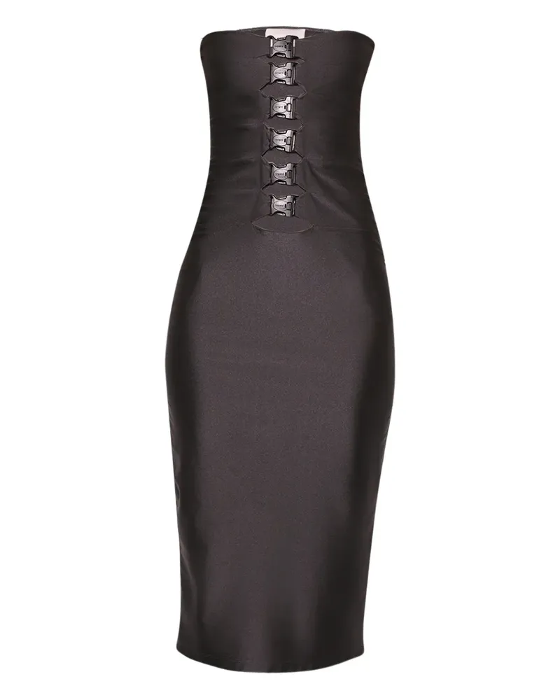 COPERNI Schulterfreies Midikleid mit Schnallendetail - Grau Grau