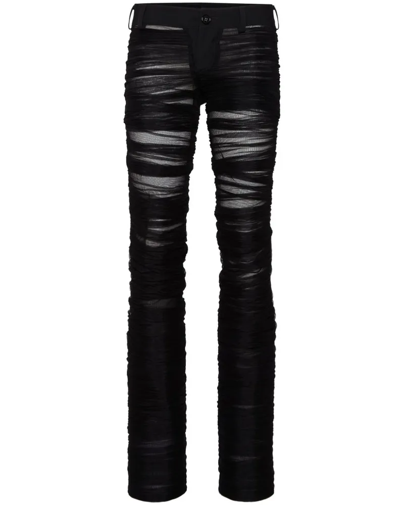 Dsquared2 Hose mit transparenter Spitze - Schwarz Schwarz