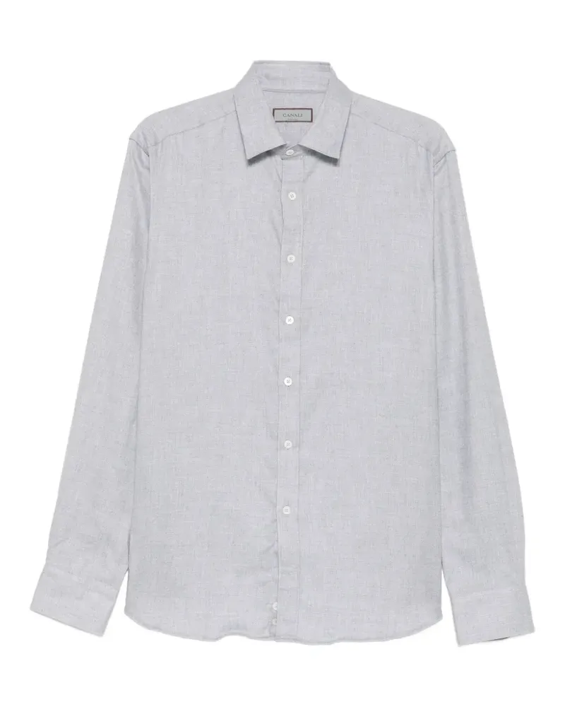 Canali herringbone-weave long-sleeve shirt - Grau Grau