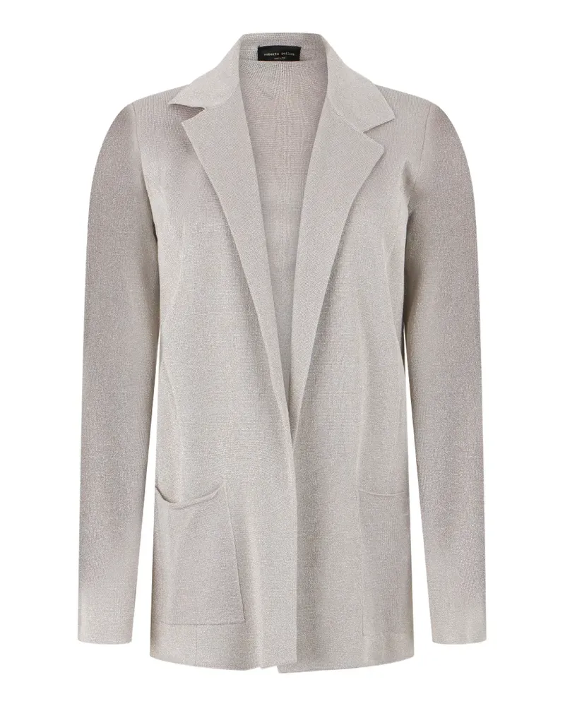 Roberto Collina metallic-effect notched-lapels cardigan - Grau Grau