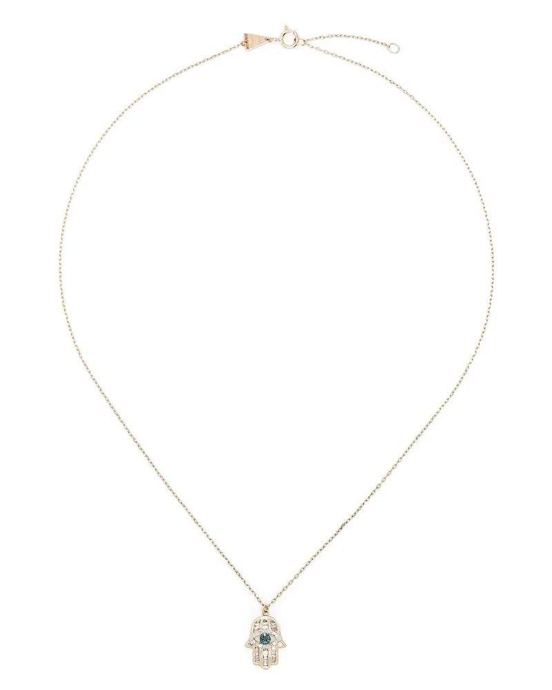Adina Reyter 14kt Hamsa Gelbgoldhalskette mit Diamanten Gold