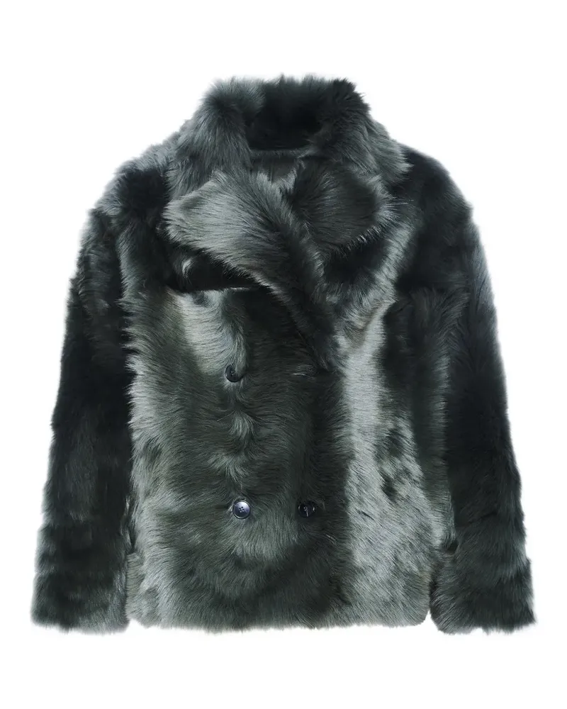 Yves Salomon Doppelreihige Toscana Jacke aus Shearling - Grün Grün