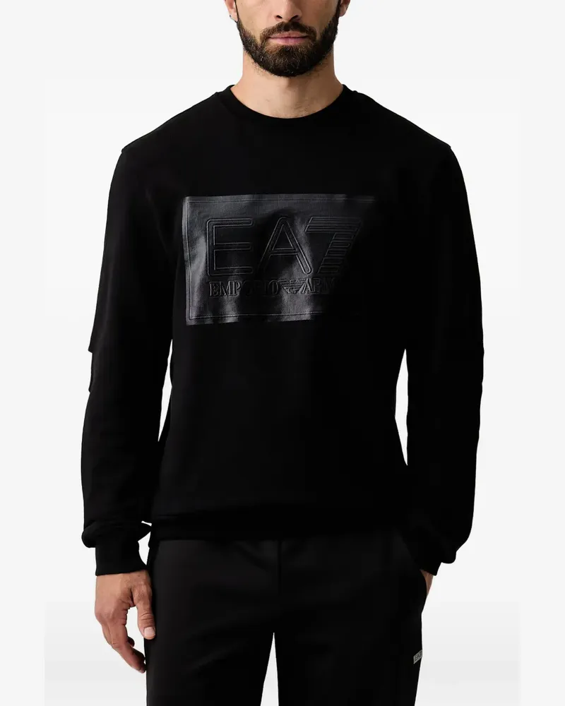 EA7 Sweatshirt mit Rundhalsausschnitt - Schwarz Schwarz