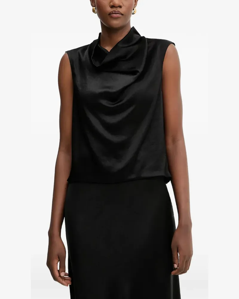 Liviana Conti FOA Top mit drapiertem Kragen - Schwarz Schwarz