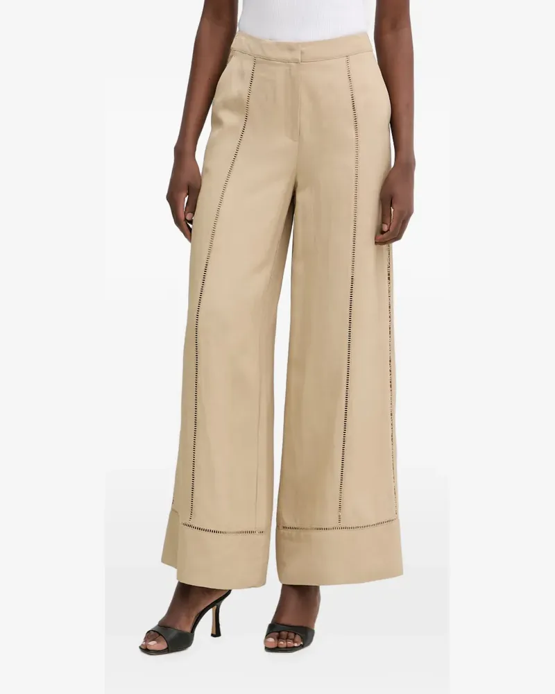 Karl Lagerfeld Wide-Leg-Hose mit Fransen - Nude Nude