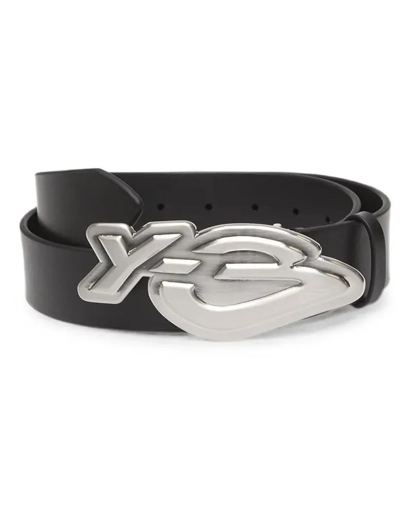 Y-3 logo-plaque leather belt - Schwarz Schwarz