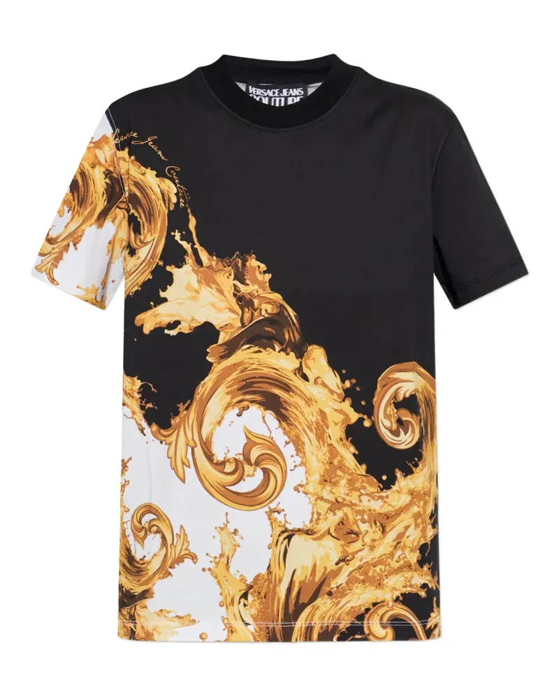 Versace Jeans baroque-print cotton T-shirt - Schwarz Schwarz