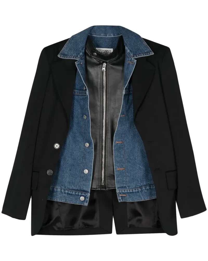 Maison Margiela Blazer im Layering-Look - Schwarz Schwarz