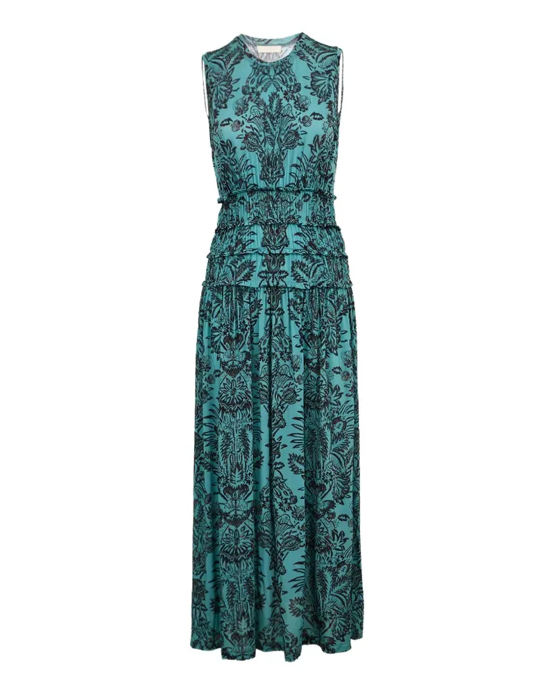 Ulla Johnson Kamaria ruched floral maxi dress - Blau Blau
