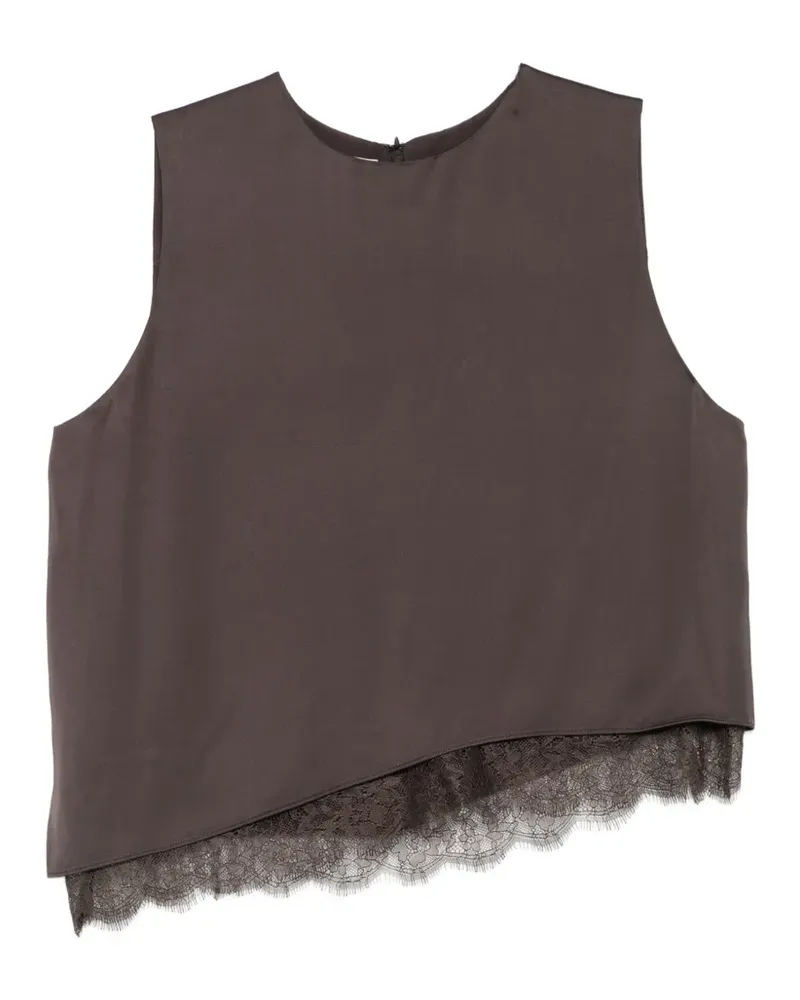 Vince lace-trim sleeveless blouse - Braun Braun