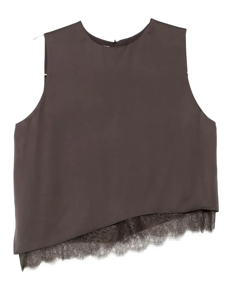 Vince lace-trim sleeveless blouse - Braun Braun