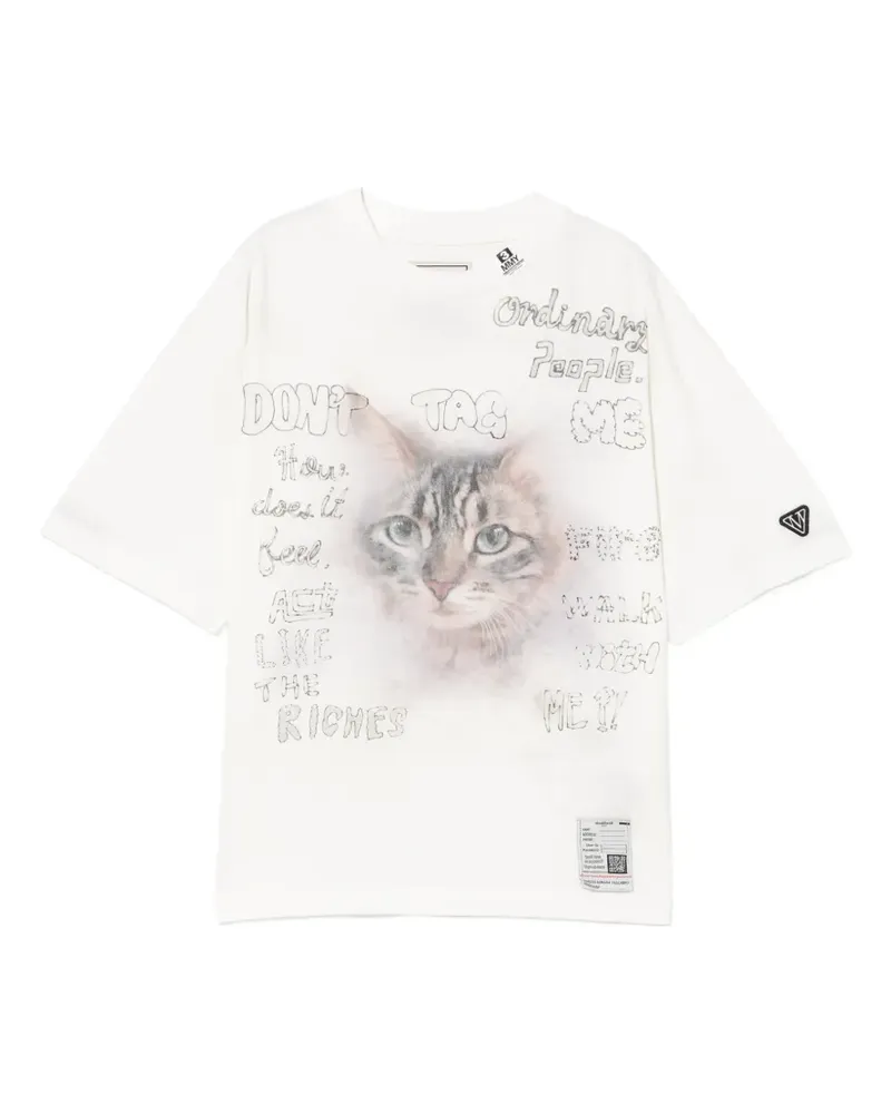 MIHARAYASUHIRO T-Shirt mit Katzen-Print - Weiß Weiß