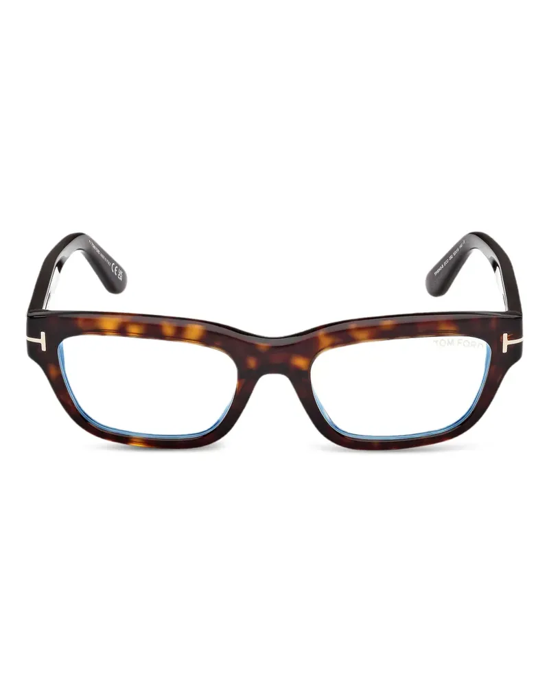 Tom Ford Eckige Brille in Schildpattoptik - Braun Braun