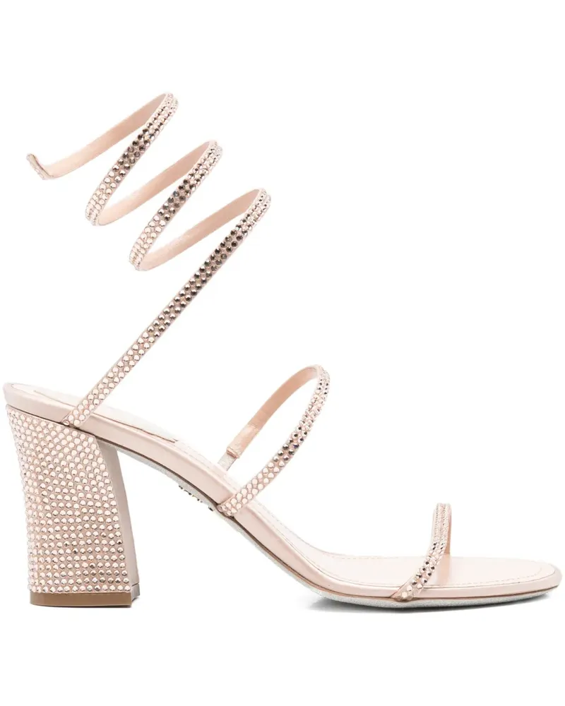 René Caovilla 80mm Cleo embellished sandals - Nude Nude