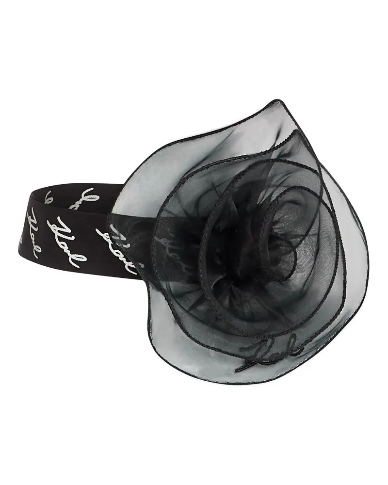 Karl Lagerfeld Karl Studio Choker mit Blume - Schwarz Schwarz