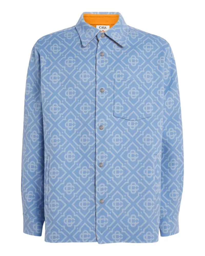 Casablanca Paris monogram-pattern shirt - Blau Blau
