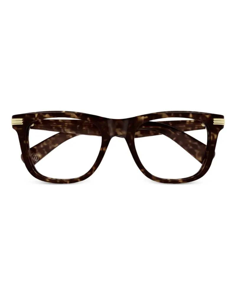 Cartier Eckige Brille in Schildpattoptik - Braun Braun