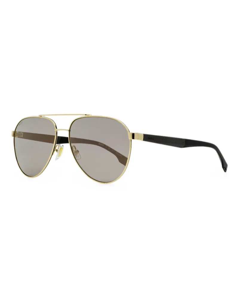 HUGO BOSS double-bridge pilot sunglasses - Gold Gold