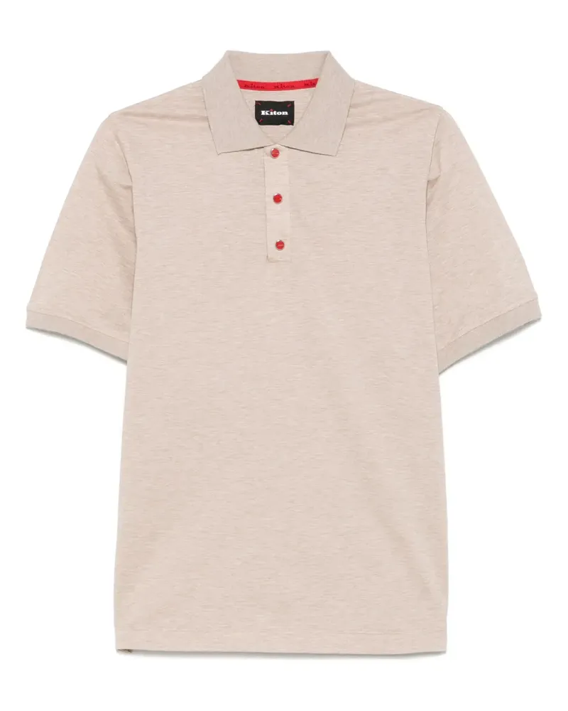 Kiton Meliertes Poloshirt - Nude Nude