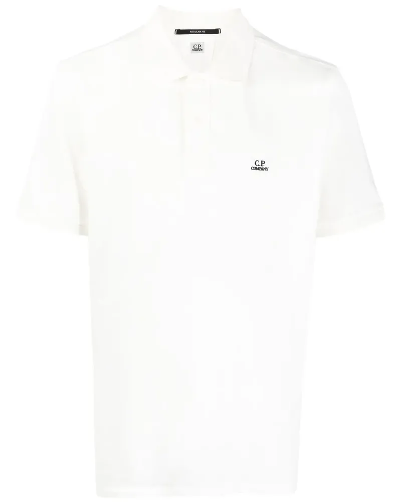 C.P. Company Poloshirt mit Logo-Stickerei - Weiß Weiß