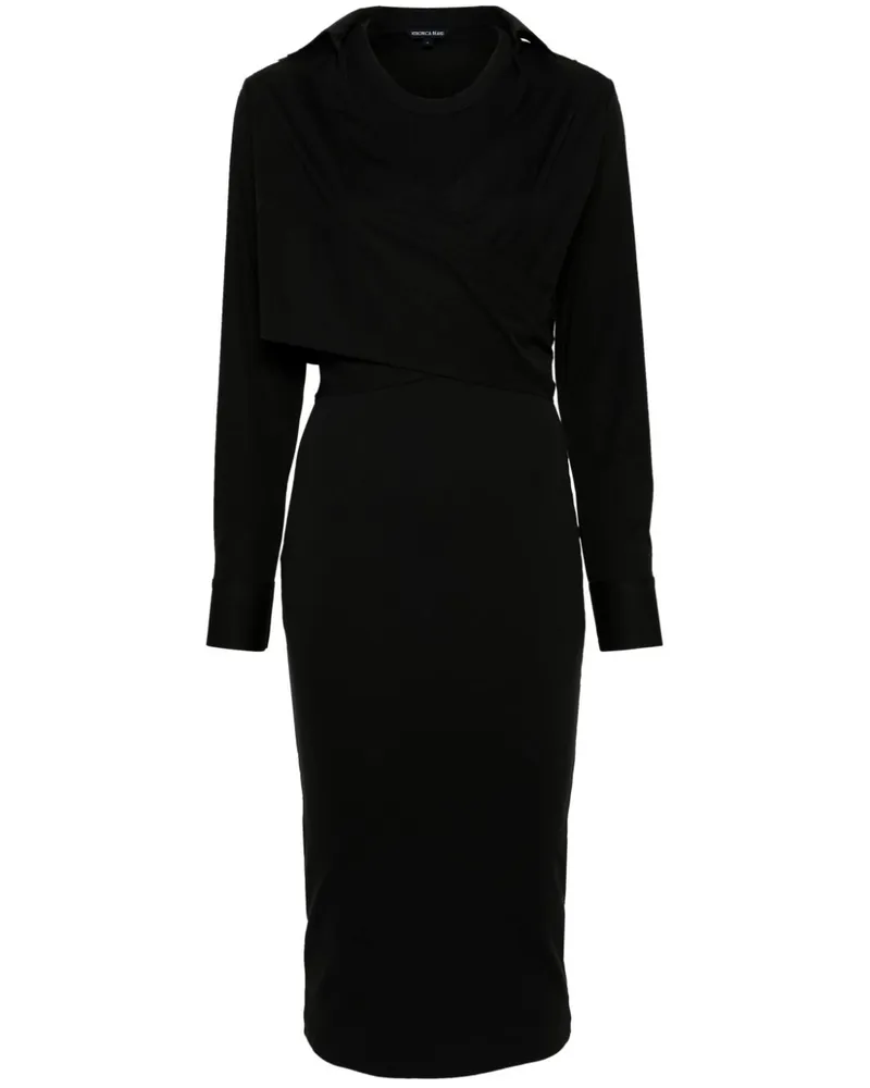 Veronica Beard Malone Midikleid im Layering-Look - Schwarz Schwarz