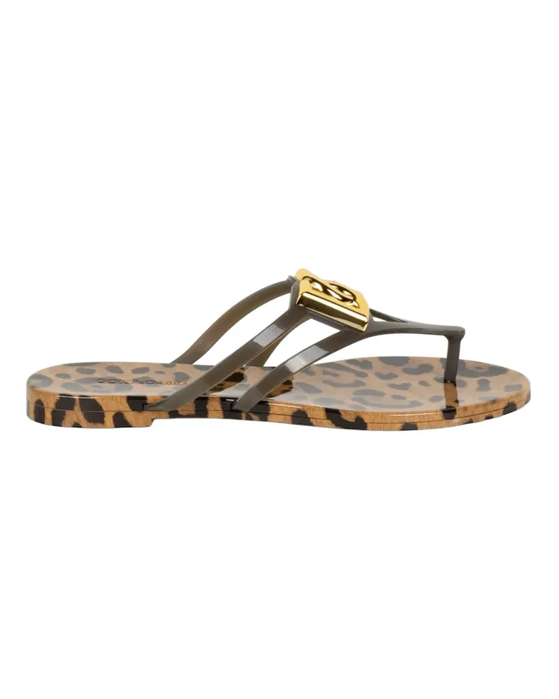 Dolce & Gabbana leopard-print sandals - Braun Braun