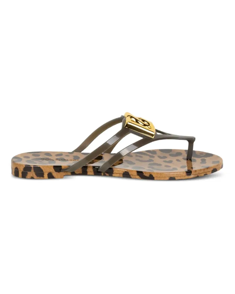 Dolce & Gabbana leopard-print sandals - Braun Braun