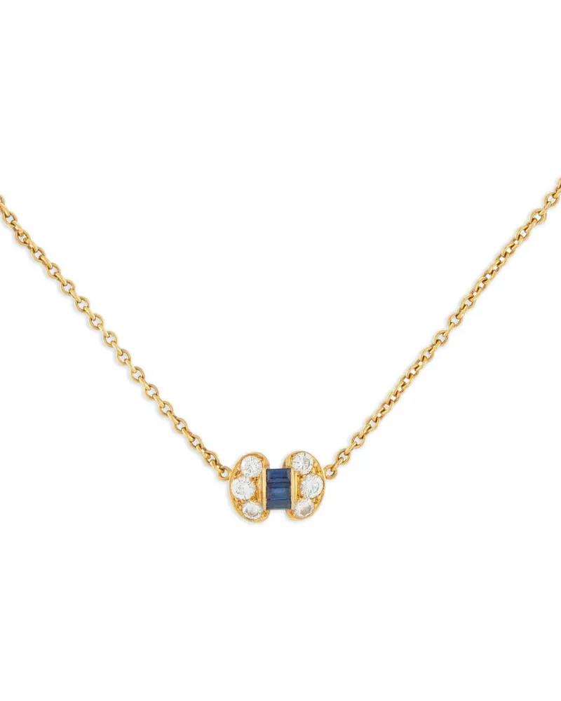 Van Cleef & Arpels 18K yellow gold diamond sapphire necklace Gold