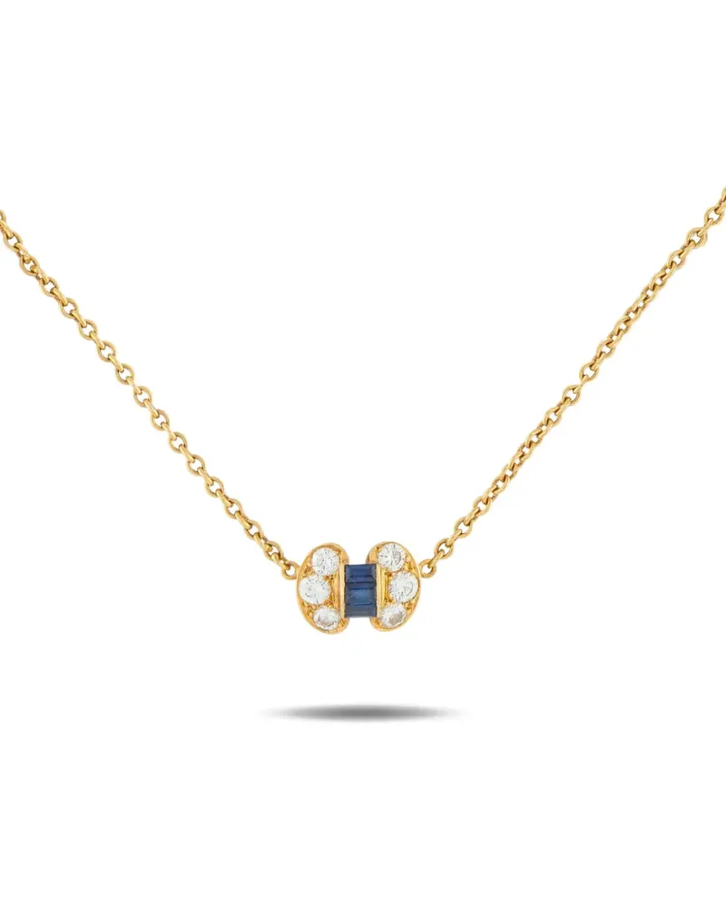 Van Cleef & Arpels 18K yellow gold diamond sapphire necklace Gold