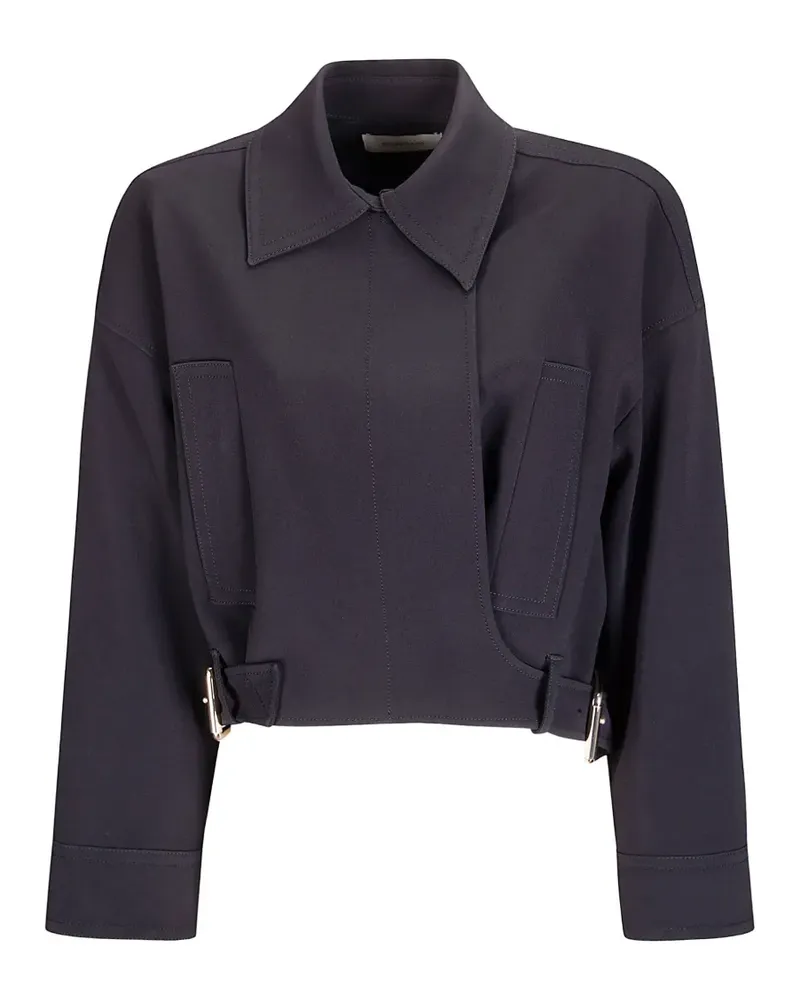 SPORTMAX belted cropped jacket - Blau Blau