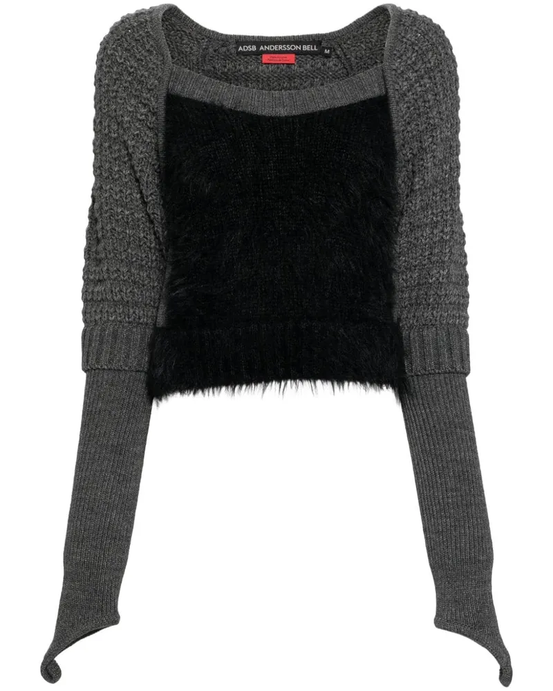 Andersson Bell Grob gestricktes Oberteil aus Faux Fur - Grau Grau