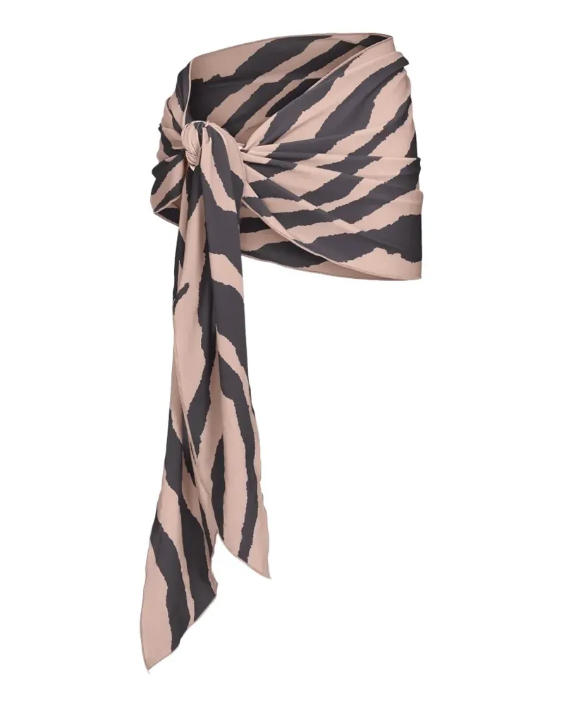 TROPIC of C Souk zebra-print wrap mini skirt - Nude Nude