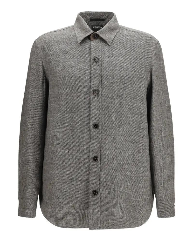 Ermenegildo Zegna textured long-sleeve overshirt - Grau Grau