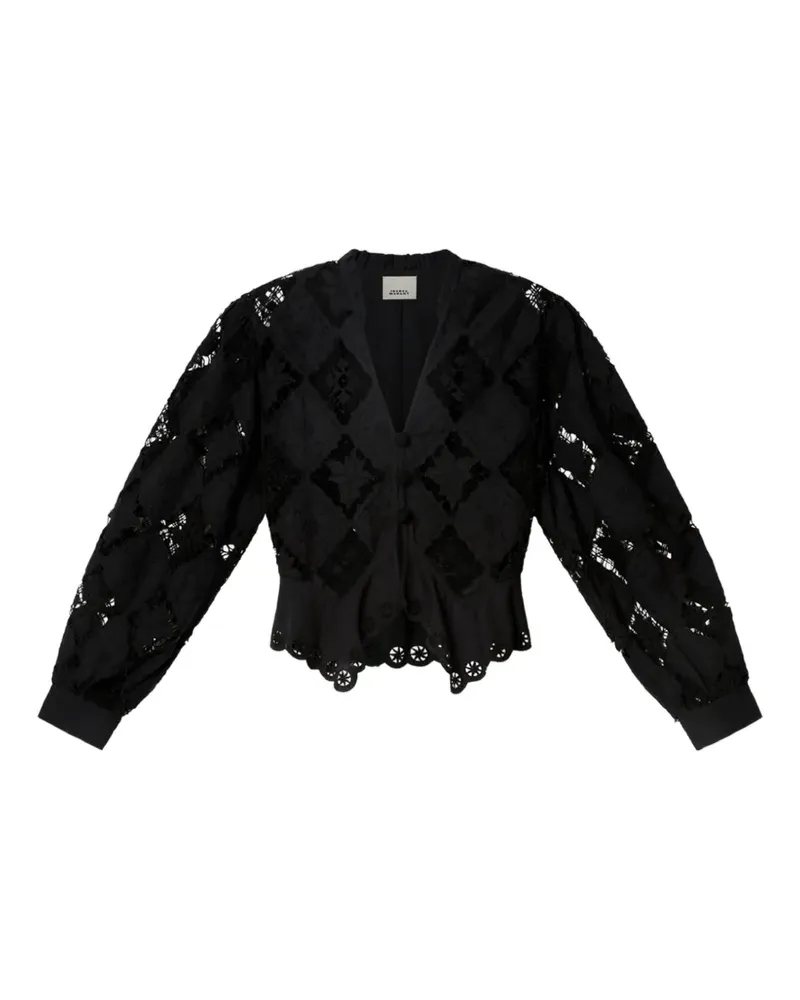 Isabel Marant Nina Bluse mit Lochstickerei - Schwarz Schwarz