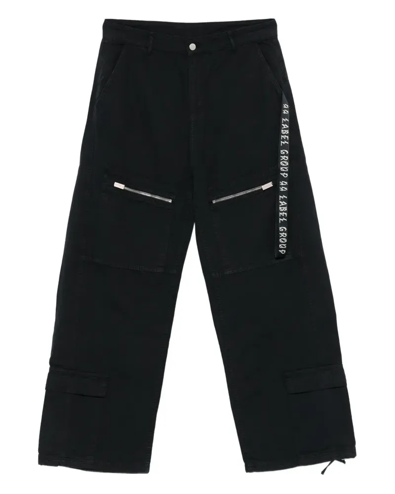 44 LABEL GROUP logo-tape trousers - Schwarz Schwarz